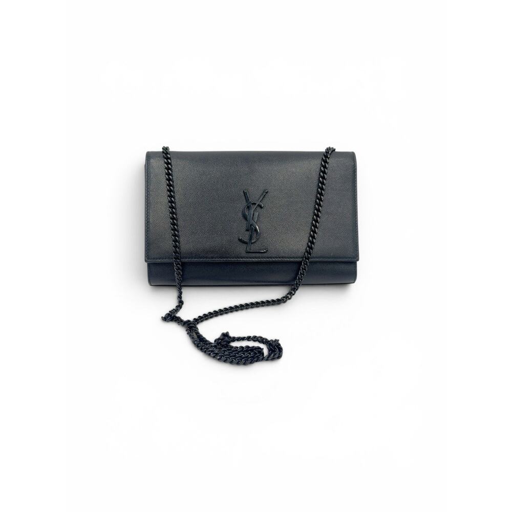 Kate Medium Shoulder Bag In All Black Grain De Poudre Leather